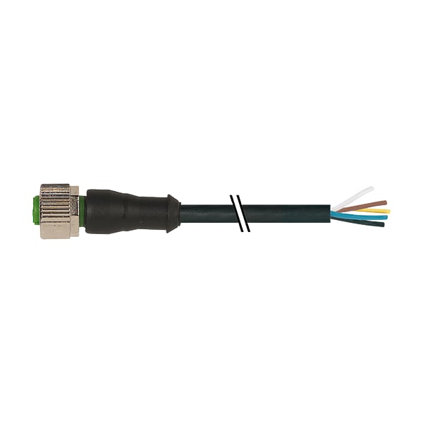 Murr Elektronik M12 female 0° with cable, PUR 5x0.34 bk UL/CSA 1m 7000 ...